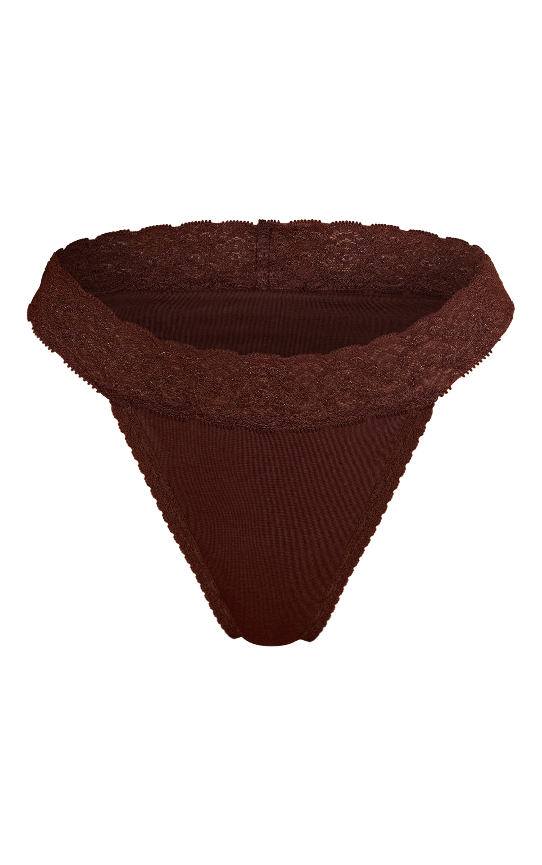 String chocolat à bordures en dentelle image 5