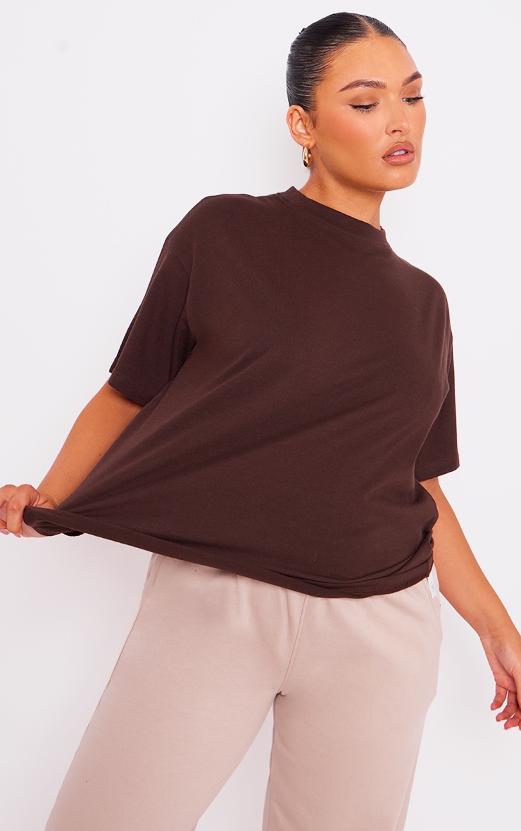 Dark Brown Boxy Oversized T Shirt image 4