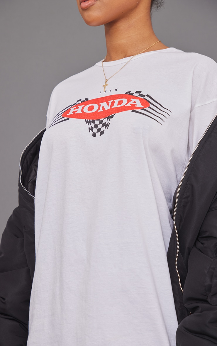 White Team Honda Print T Shirt image 4