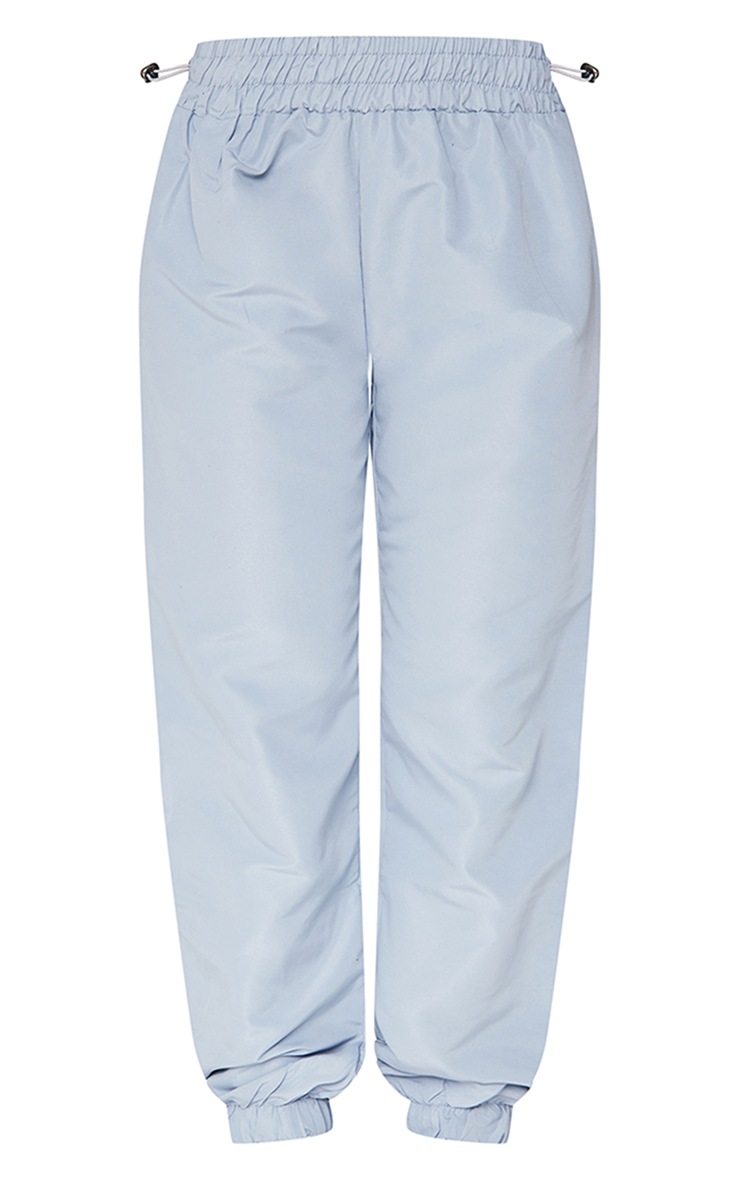 Grey Low Rise Shell Toggle Waist Cuffed Cargos image 5