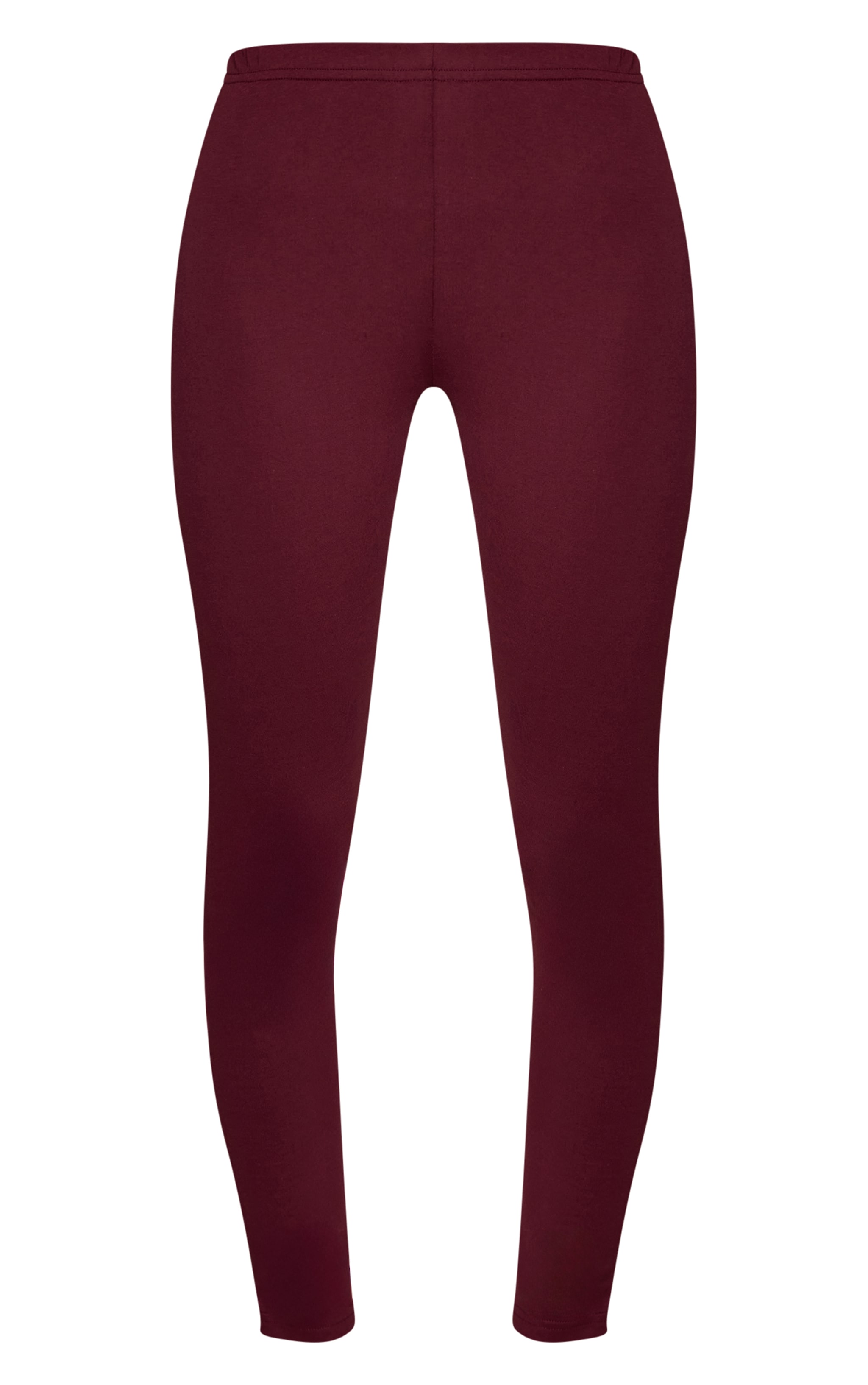 Burgundy High Waist Cotton Leggings  image 5