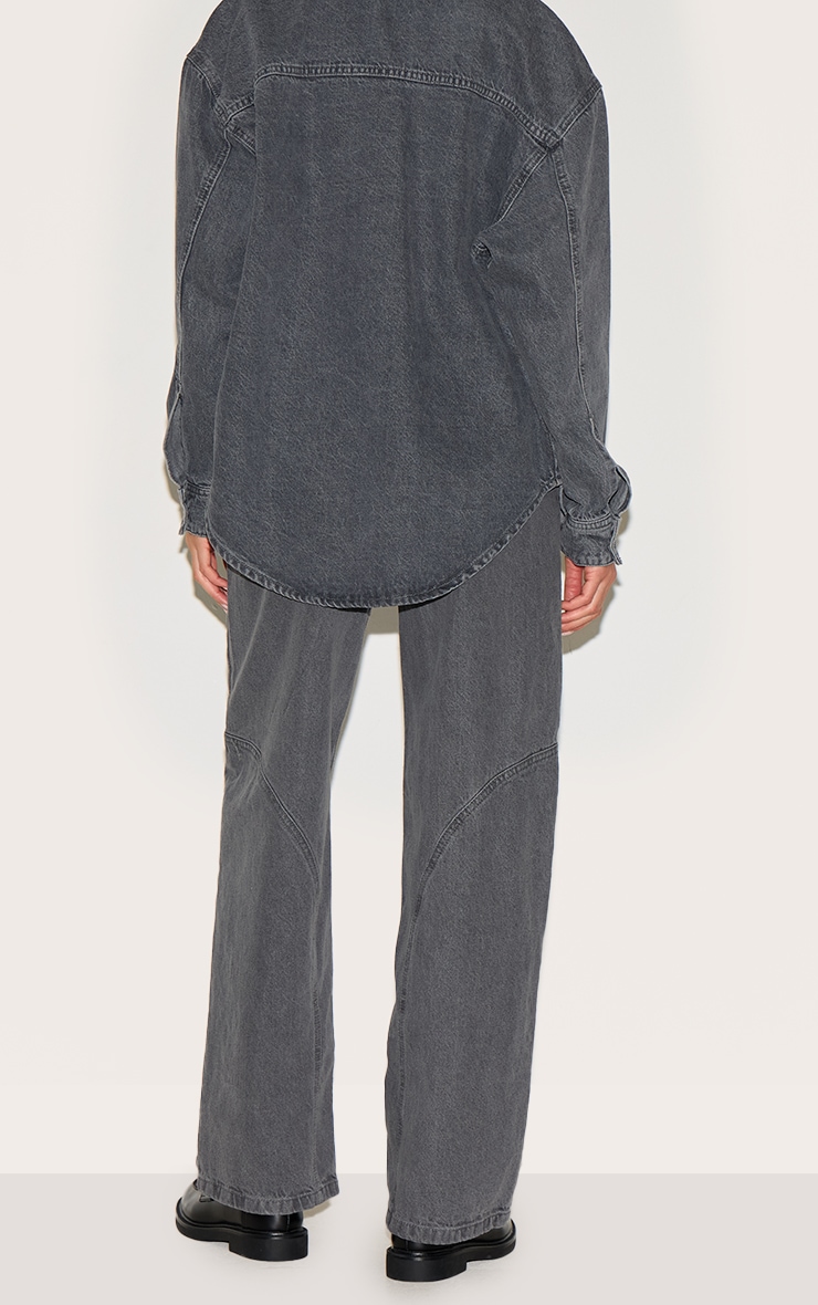 Grey High Waist Western Seam Detail Jeans image 3