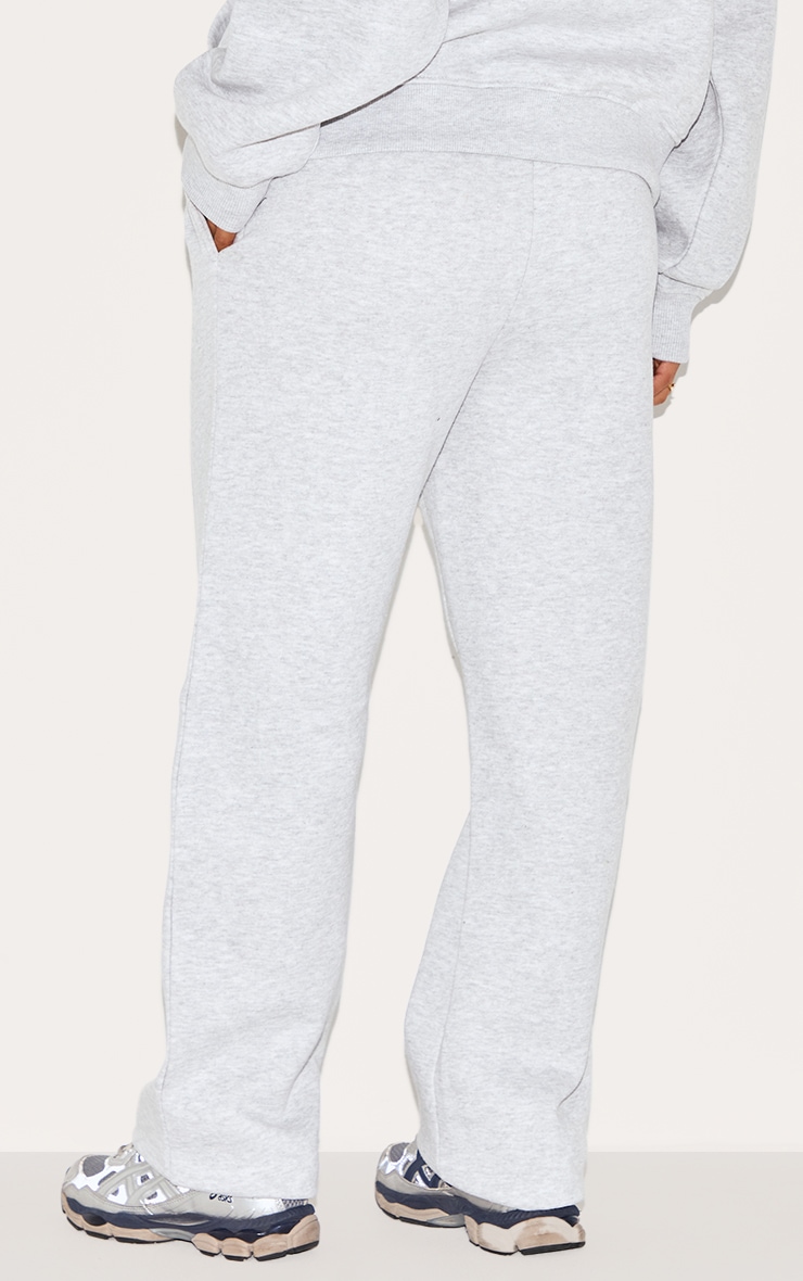 Petite Ash Grey Graphic Detail Straight Leg Sweatpants image 3
