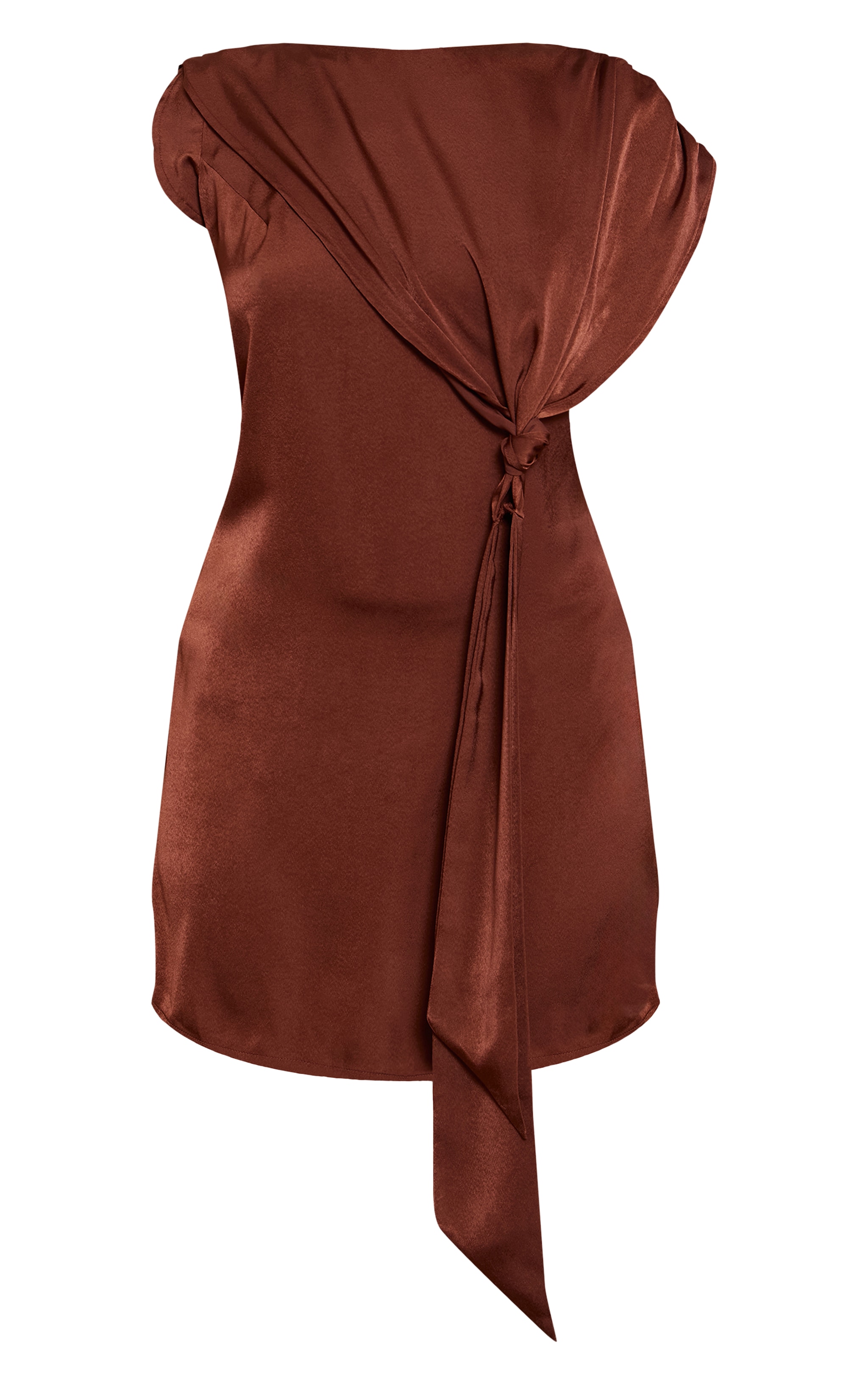 Chocolate Satin Knot Detail Mini Shift image 5