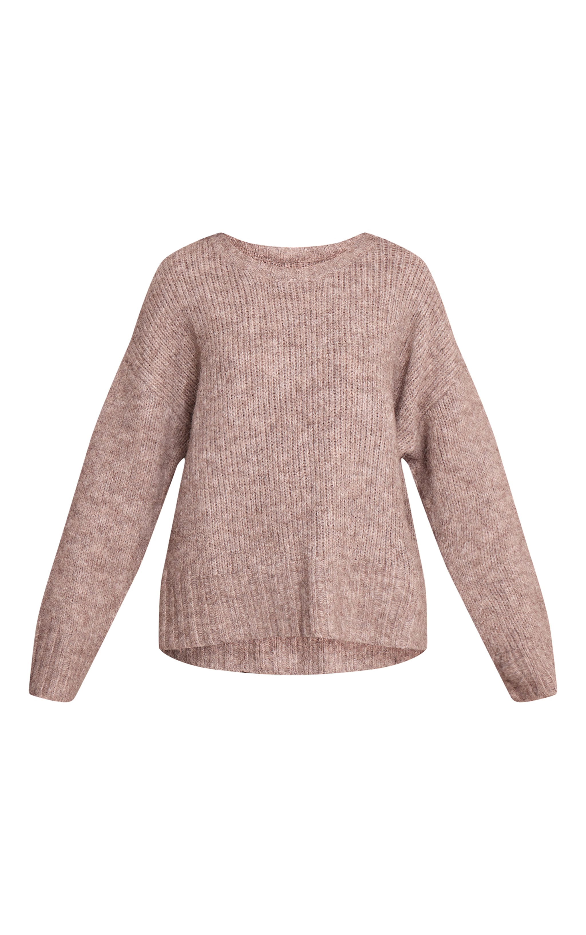 Taupe Rib Detail Oversized Sweater image 5