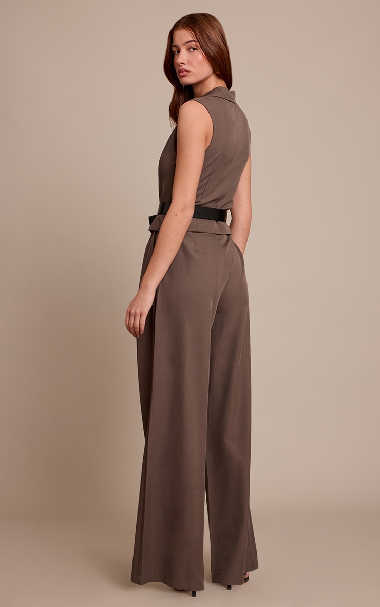 Charcoal Tailored Woven Straight Leg Jumpsuit image 2