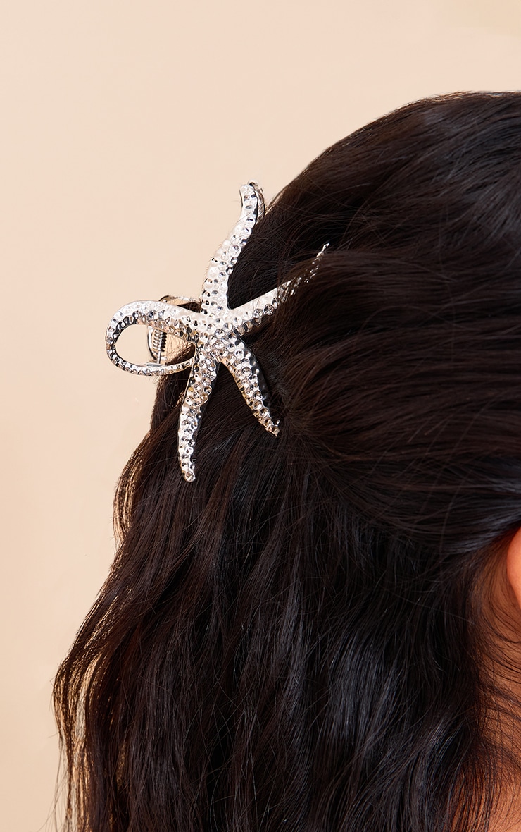 Silver Starfish Claw Clip image 1