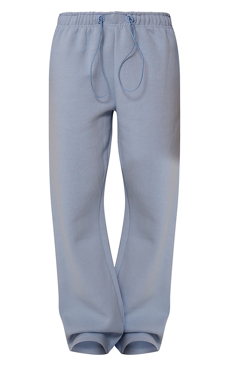 Baby Blue Drawcord Hem Oversized Track Pants image 5
