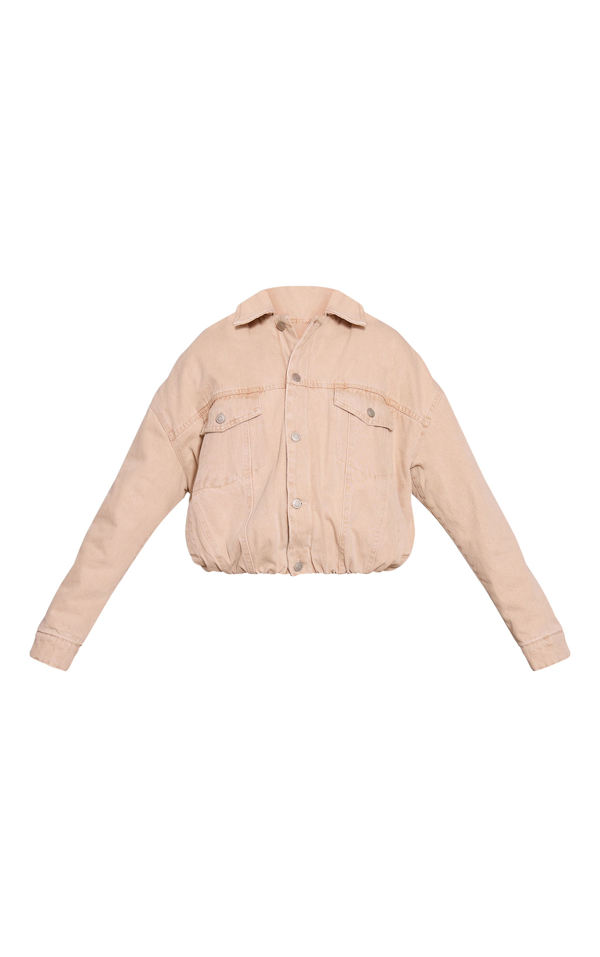 Stone Balloon Hem Quilted Cropped Denim Jacket image 5