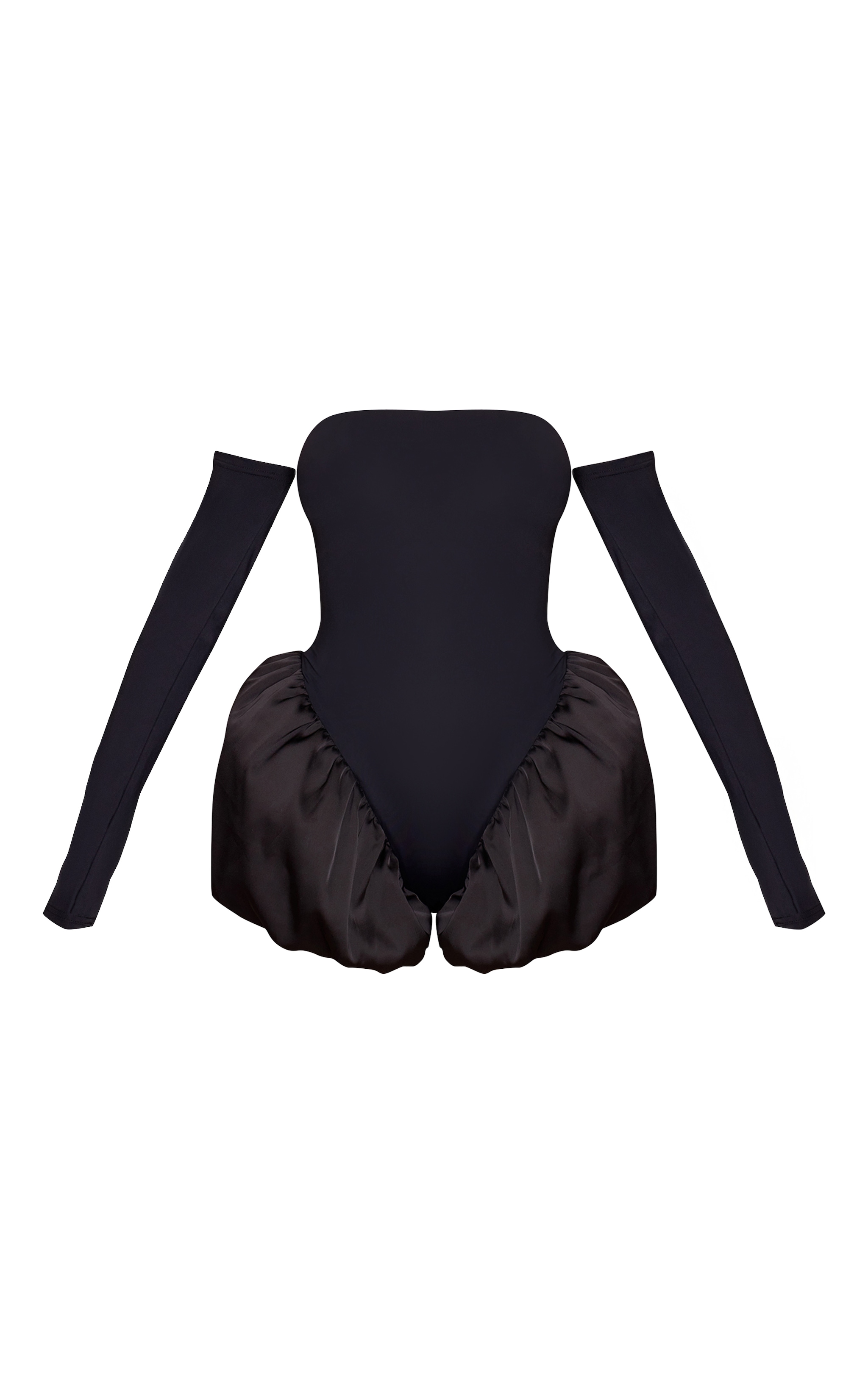 Combishort bustier bouffant noir à manches longues image 5