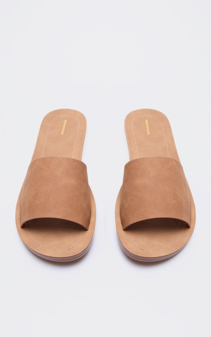 Tan Pu Round Toe Basic Mule Flat Sandal image 3