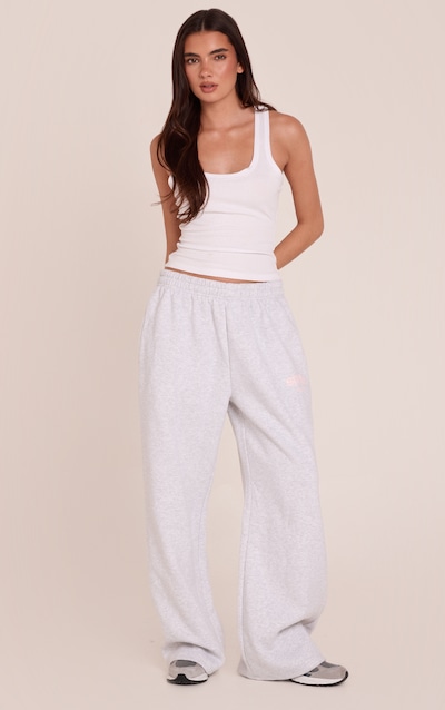 Jogging sweat droit gris cendré imprimé "PLT Sports Club