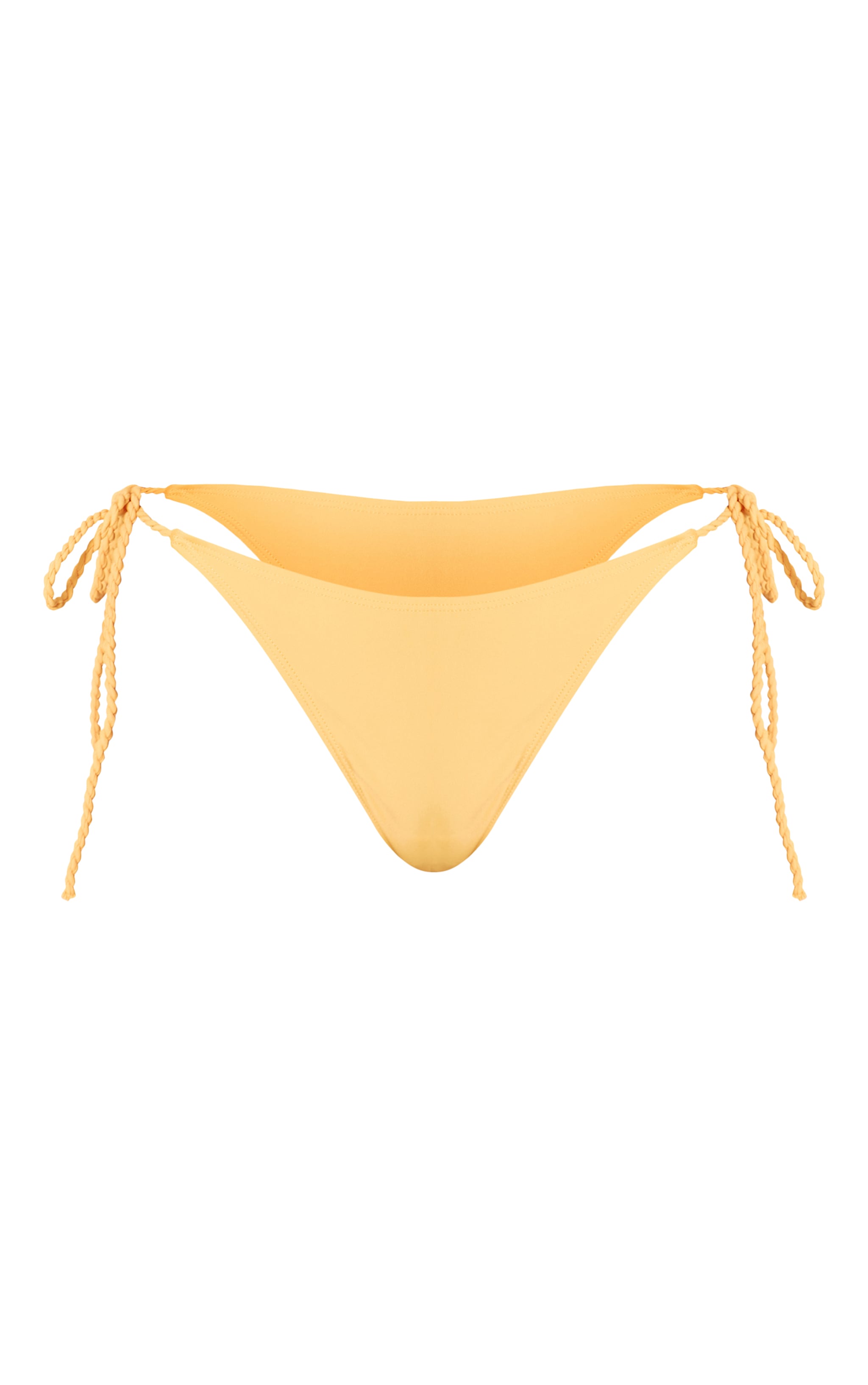Bas de maillot de bain jaune à brides torsadées nouées sur les côtés image 5
