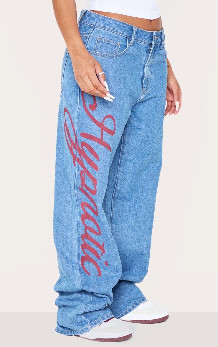 Shape Light Blue Wash Low Rise Graphic Straight Leg Denim Jeans image 2