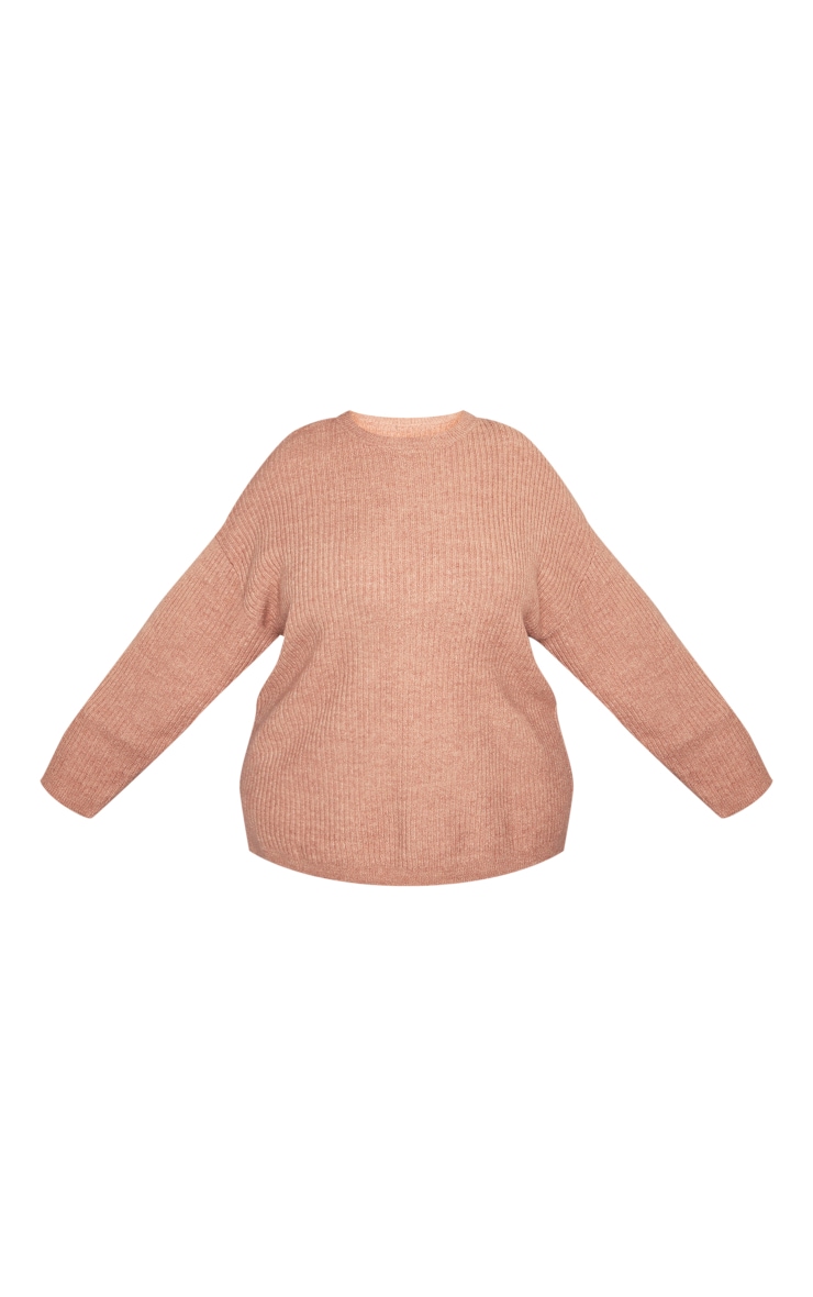 Plus Cappuccino Soft Rib Knit Jumper image 5