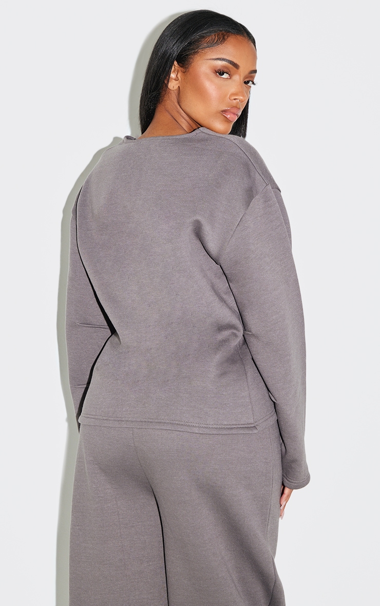 Shape Sweat gris colombe à manches cocon et taille cintrée image 2