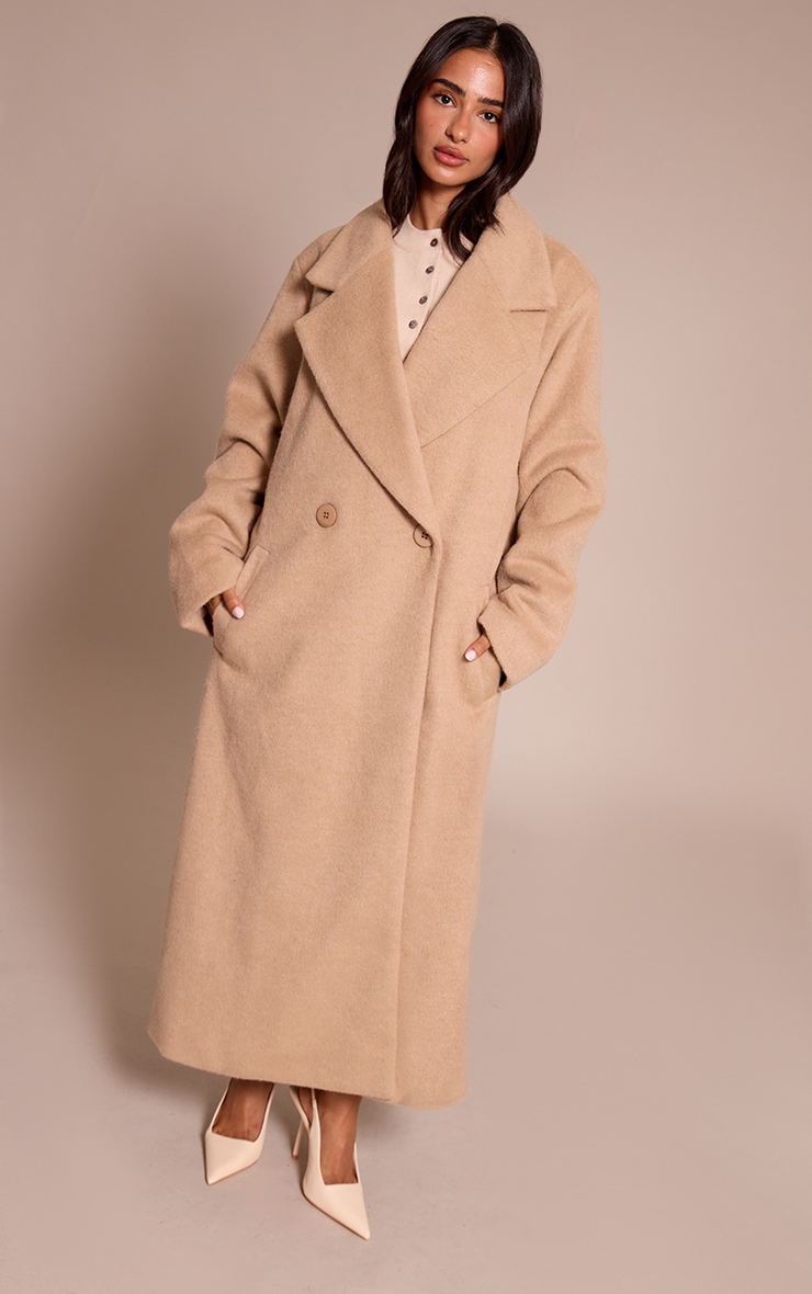 Petite Stone Brushed Wool Maxi Coat image 1