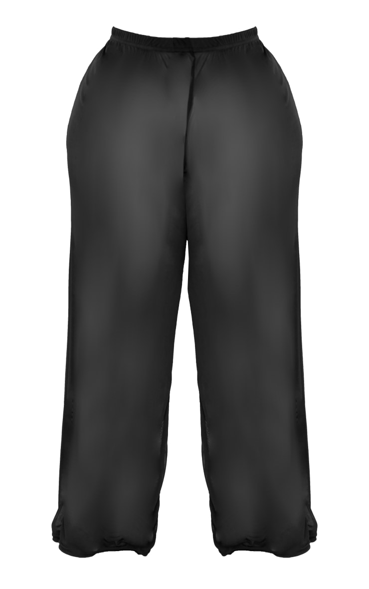 Plus Black Mesh Flared Beach Trousers Plus Size