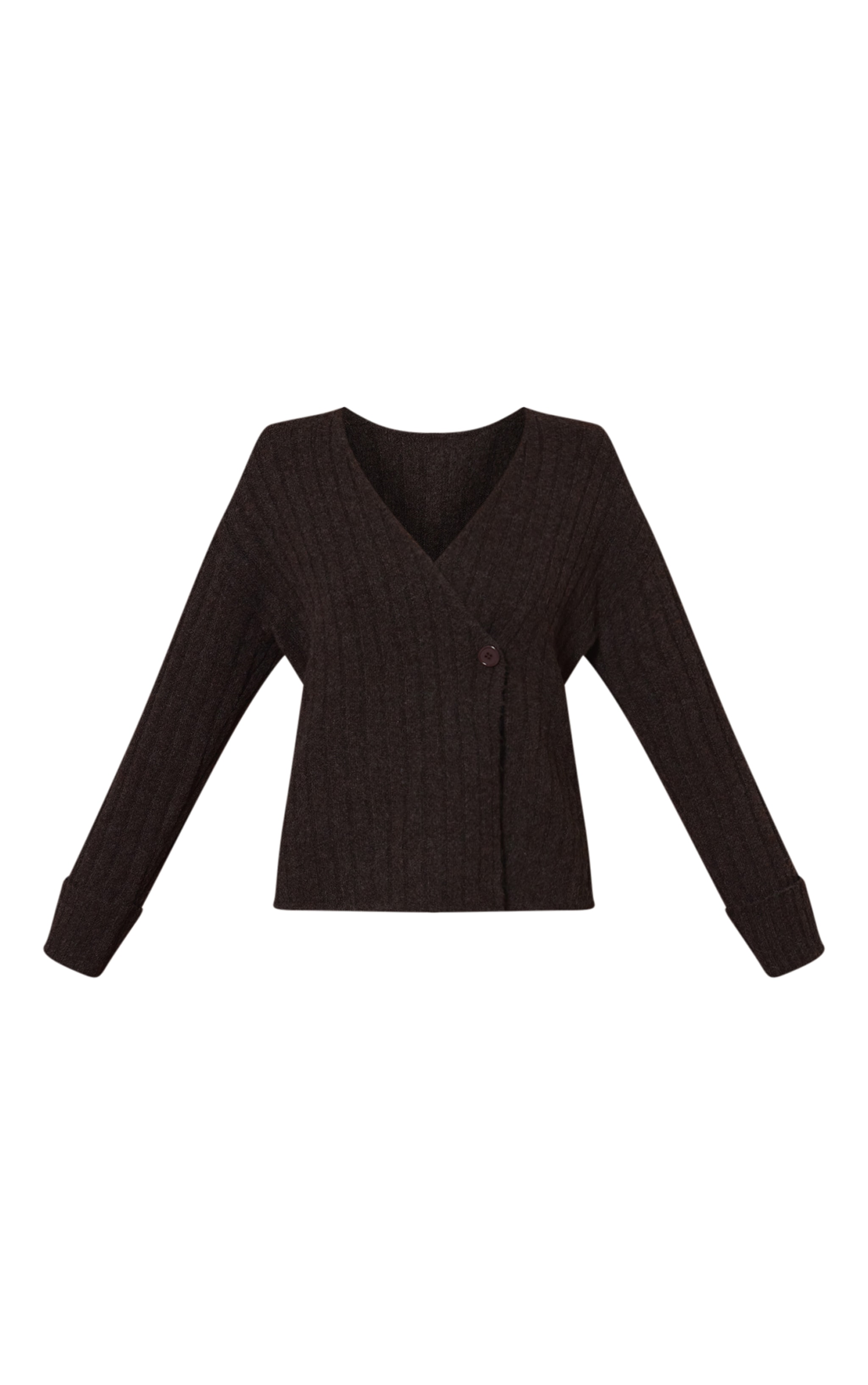 Chocolate Hazel Knit Turn Up Cuff Cardigan  image 5