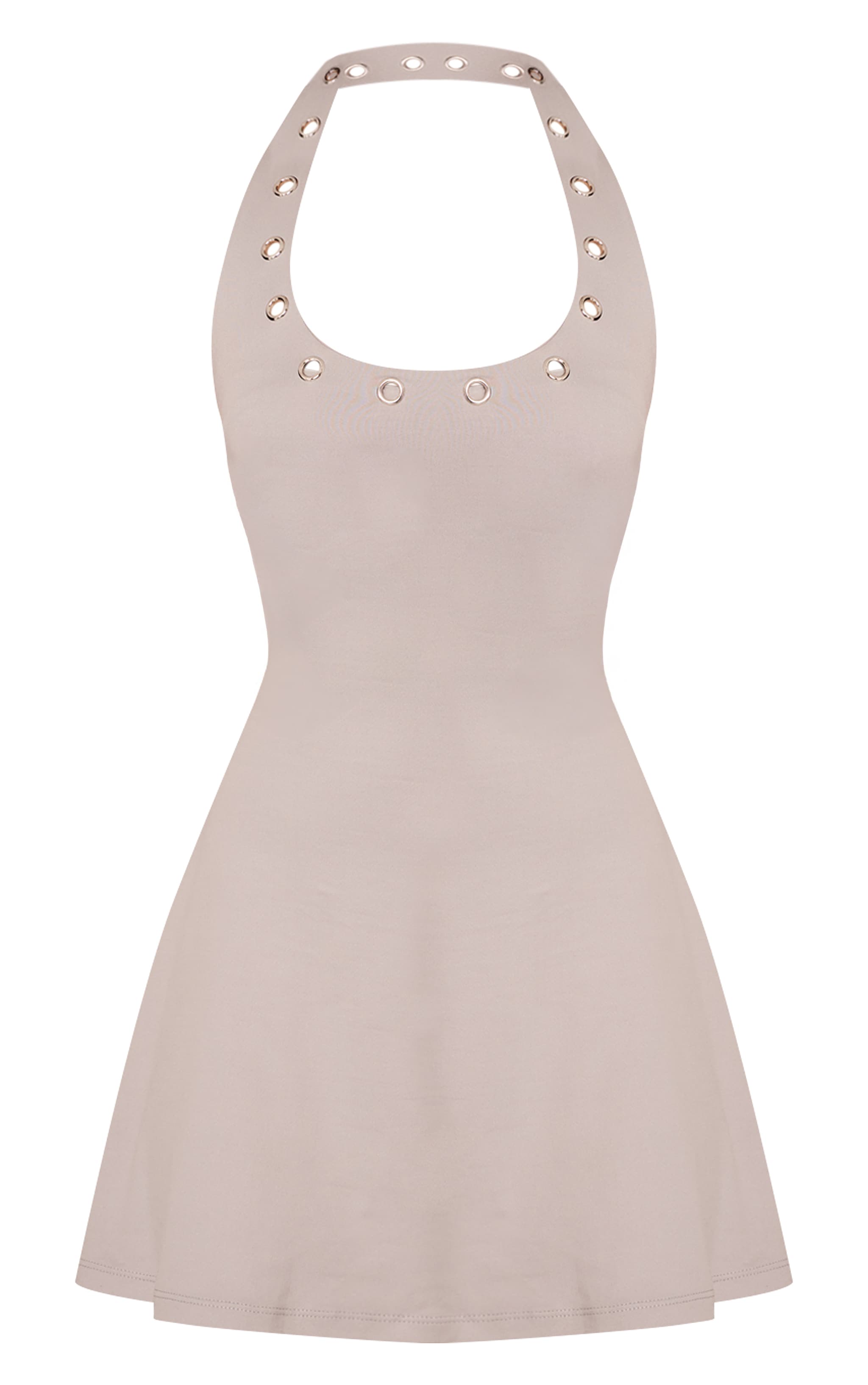 Grey Soft Touch Eyelet Detail Mini Dress image 5