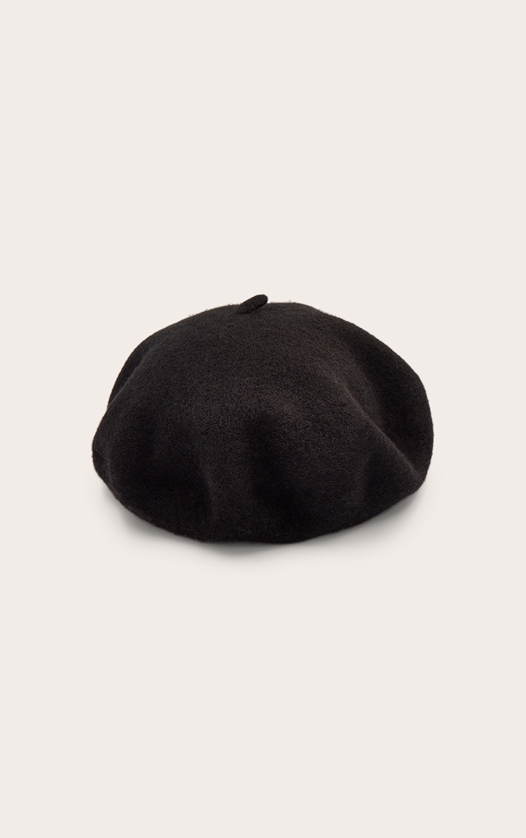 Black Soft Knit Beret image 2