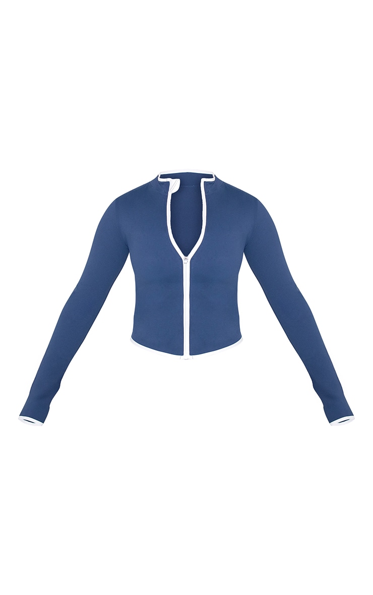 Shape Veste de sport bleu marine à lisérés contrastants et zip image 5