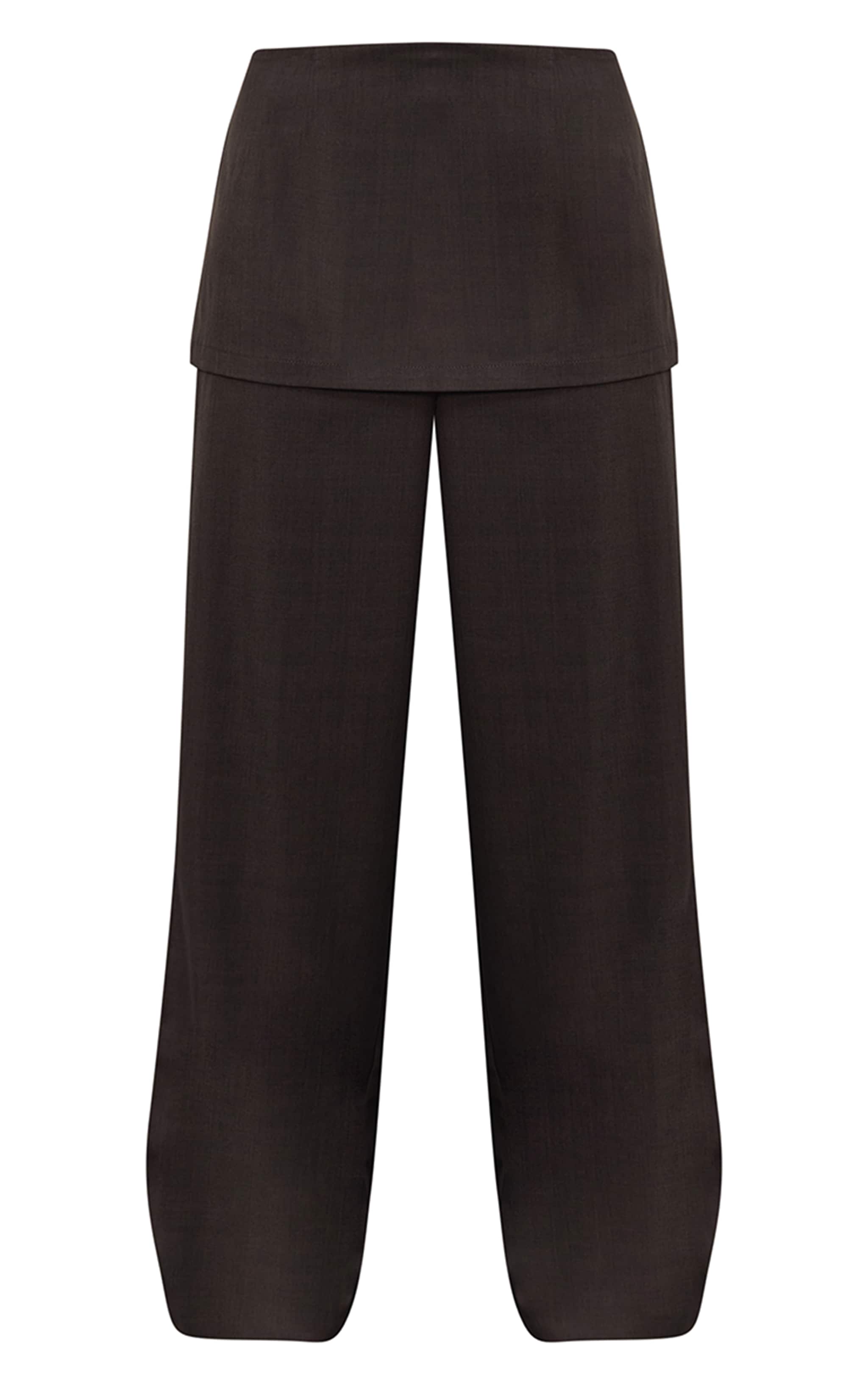 Charcoal Overlay Detail Wide Leg Pants image 6