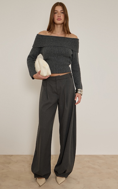 Charcoal Brushed Woven Balloon Pants