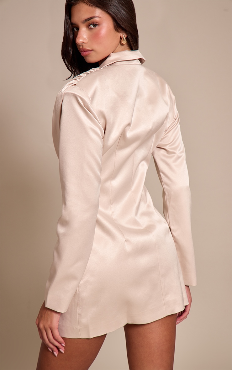 Champgane Satin Pleated Blazer Dress image 2
