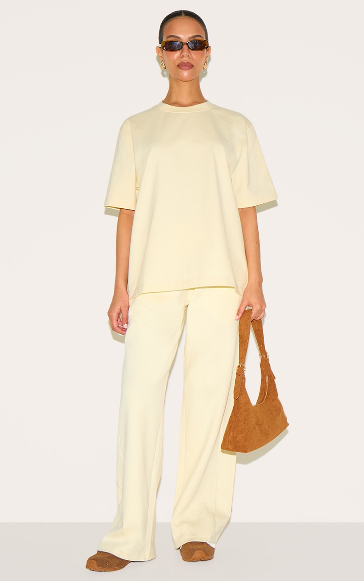Petite Butter Cream Cotton Oversized T-shirt | Petite | PLT KSA