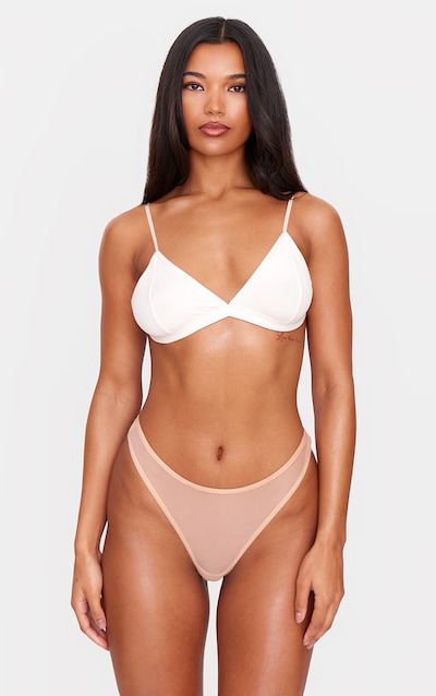 Lot de 3 strings basiques en mesh nude