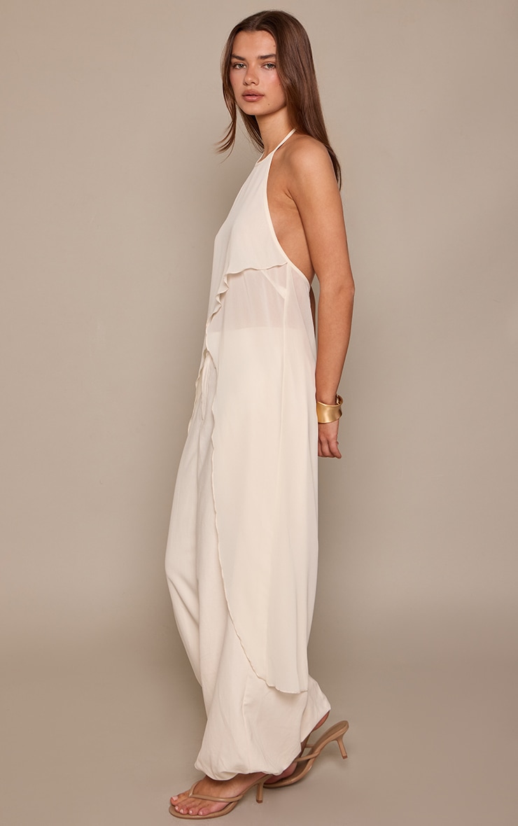 Cream Peach Skin Cuffed Leg Pant image 2