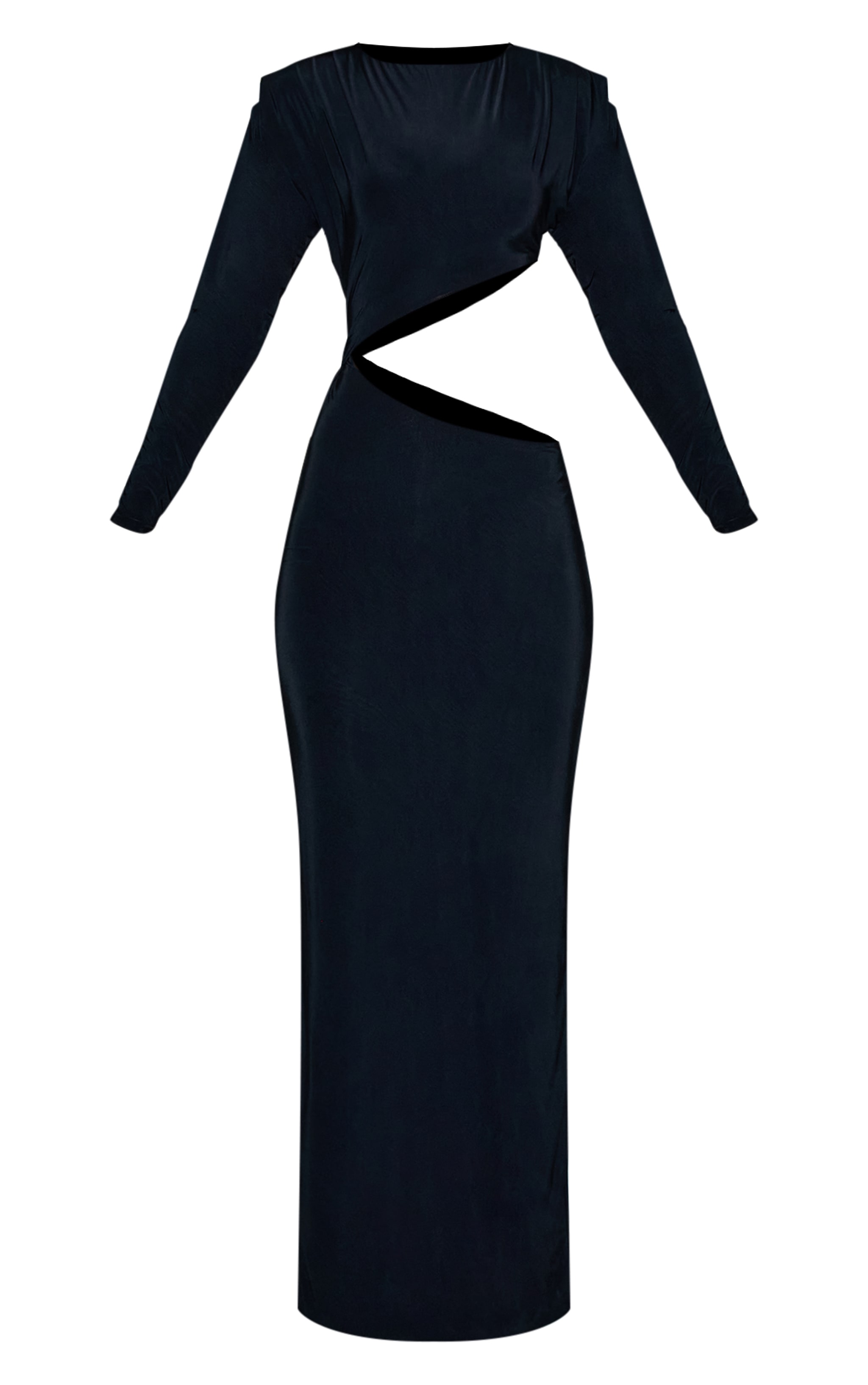 Black Soft Touch Cut Out Ruched Detail Maxi Dress image 5