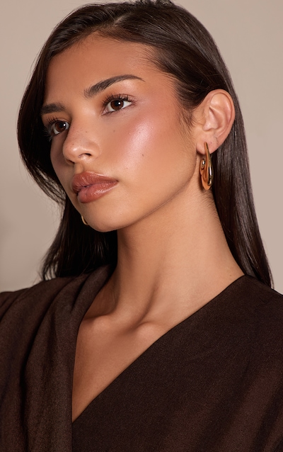 Gold Hammered Chunky Hoop Earrings