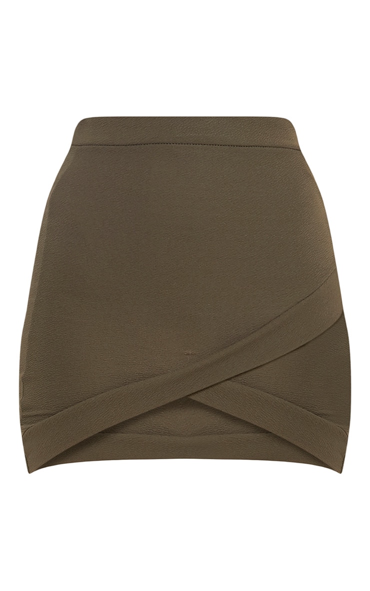 Gabriella Khaki Asymmetric Mini Skirt PrettyLittleThing