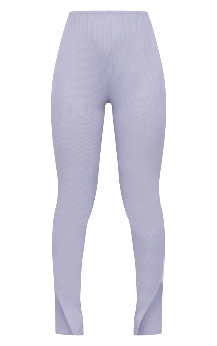 Grey Rib Knit Cropped Vest & Legging Set main image 1