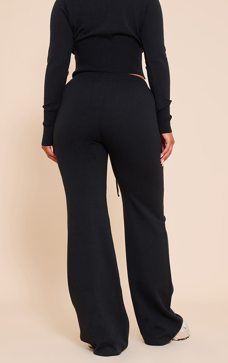 Shape BLACK Knitted Tie Waist Pants image 3