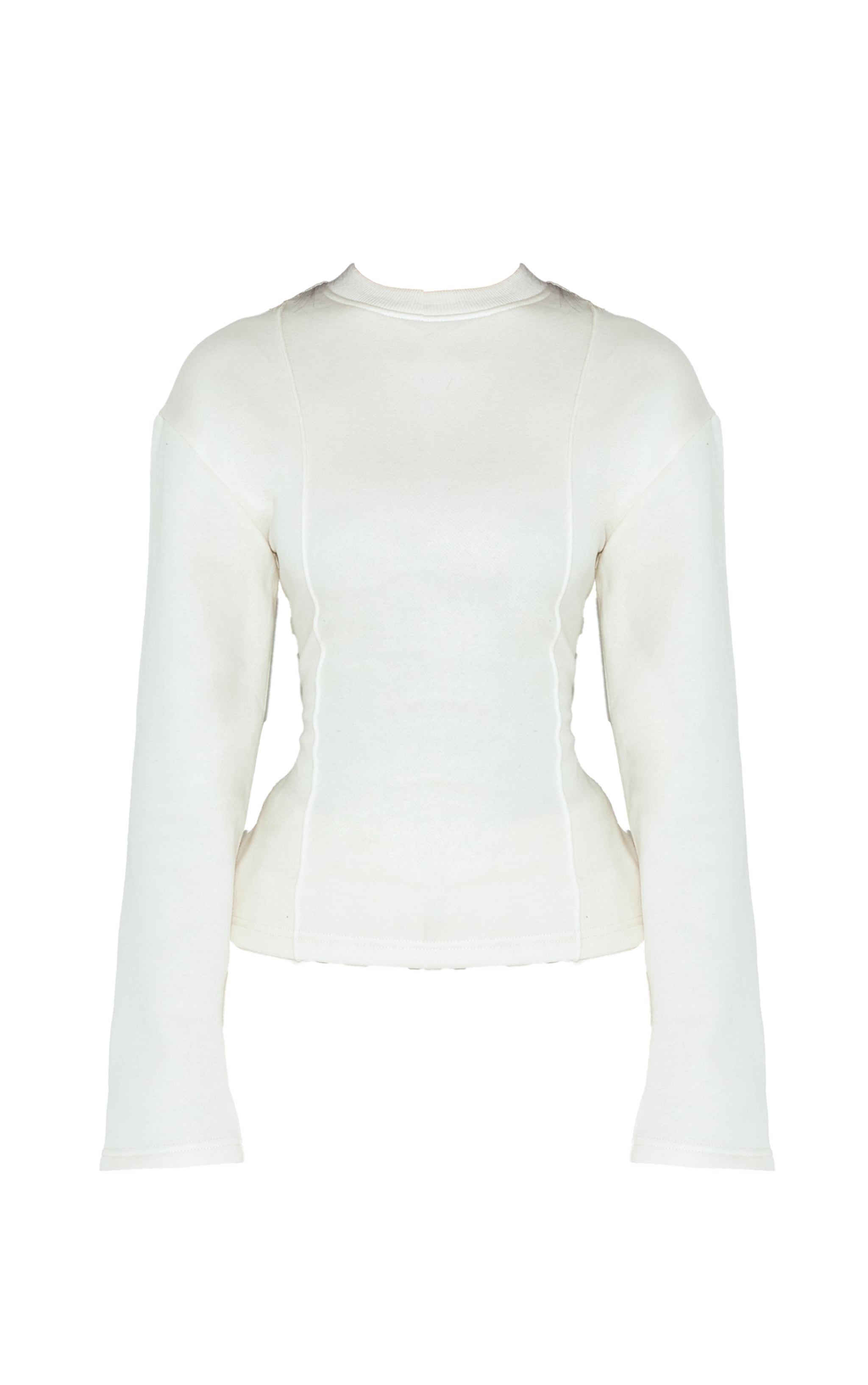 Petite Cream Long Sleeve Waist Cinched Sweatshirt image 5