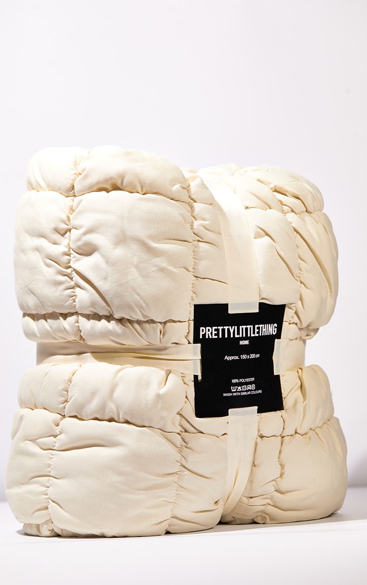 Beige Marshmallow Puff Throw  image 4