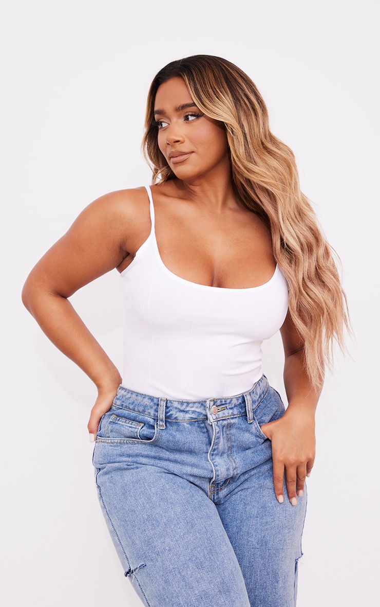 Shape White Bandage Strappy Bodysuit
