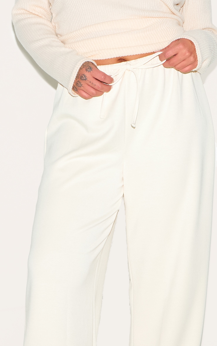 Plus Pantalon droit doux deluxe crème à taille basse et cordons ajustables image 4