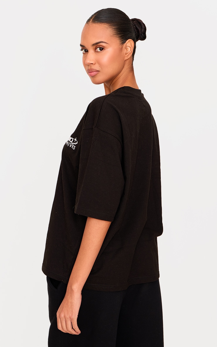 Black Studio Embroidered Cotton Boxy T Shirt image 2