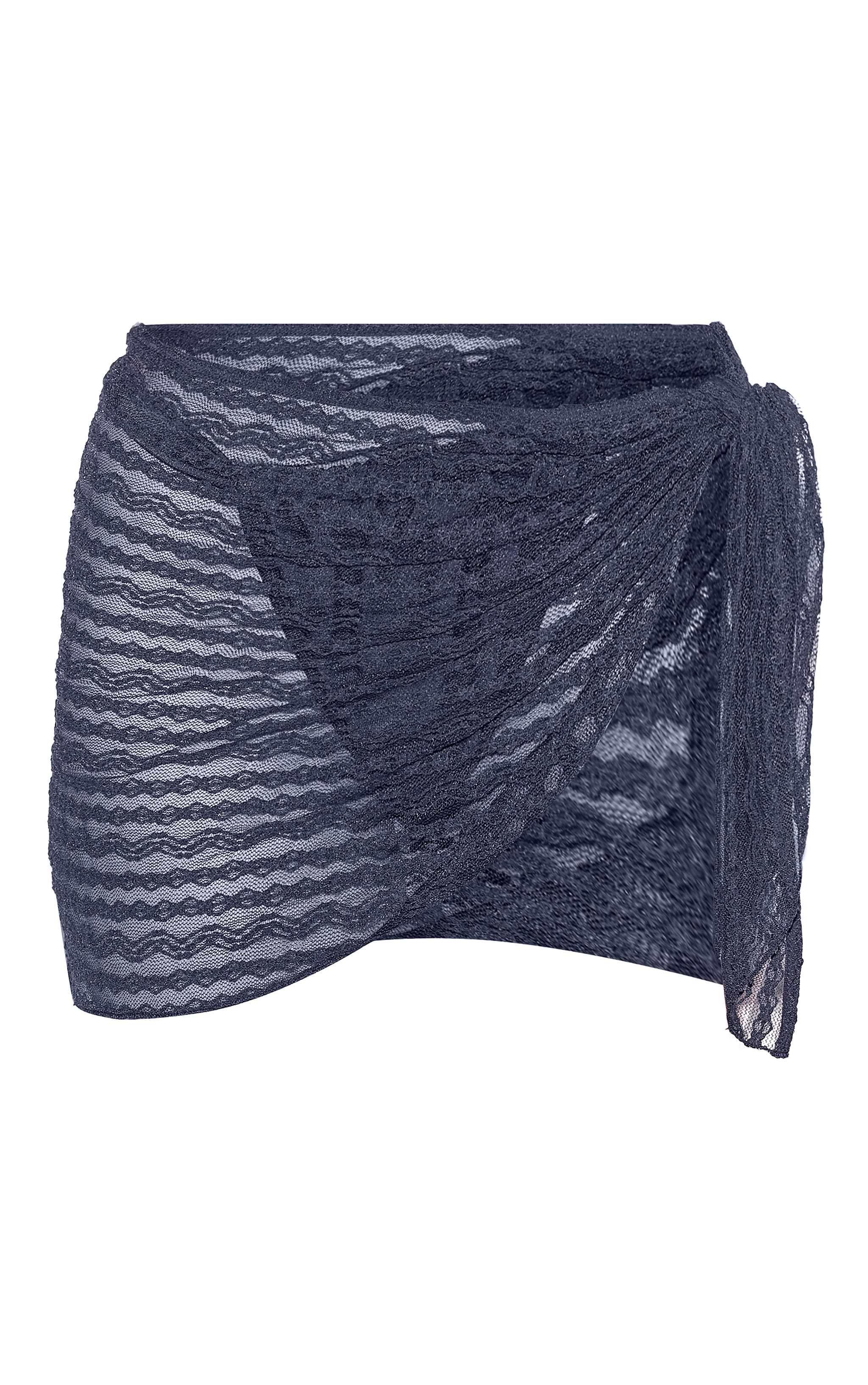 Navy Textured Tie Side Beach Sarong image 1