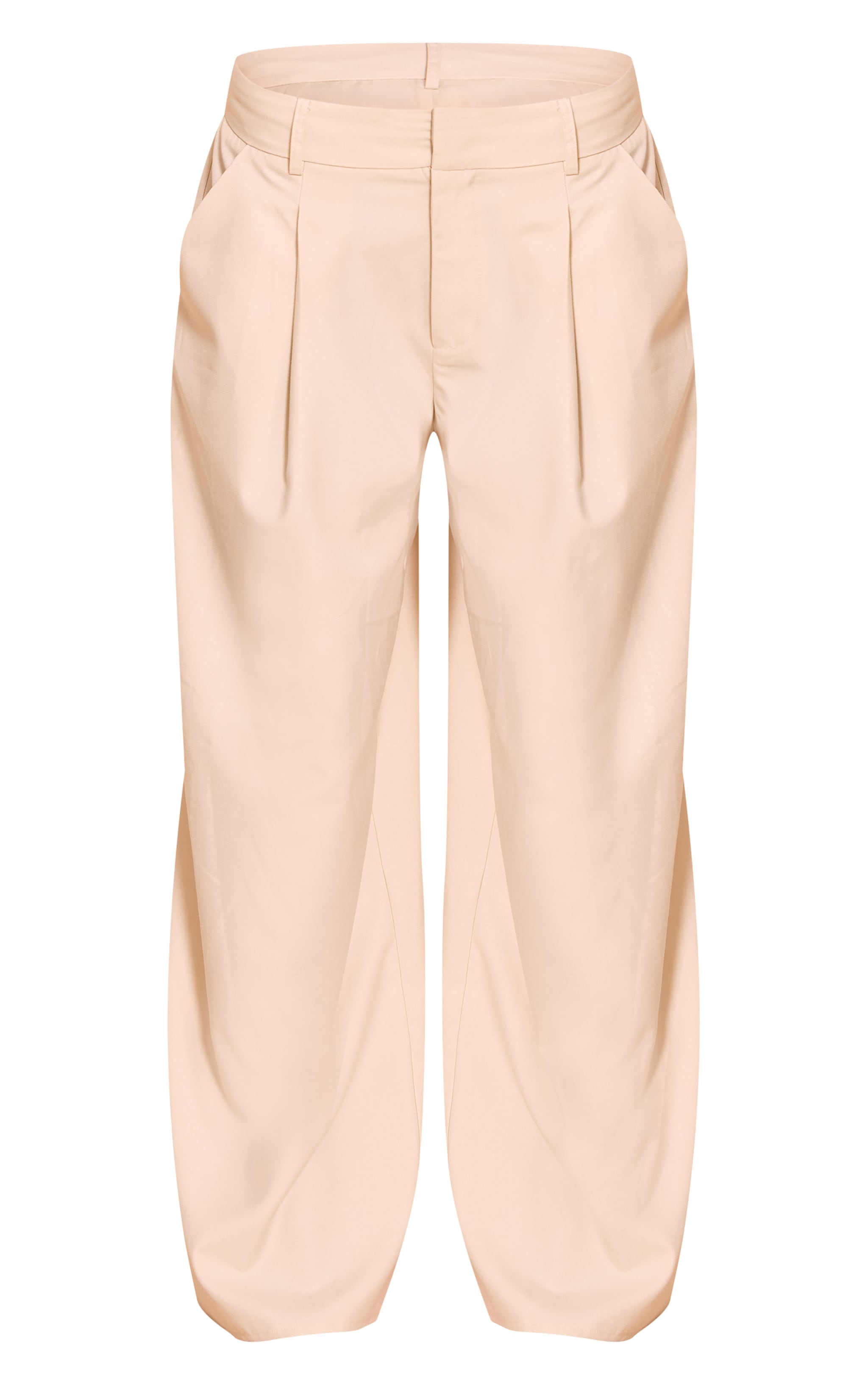Petite Ecru Woven Double Pleat Wide Leg Pant image 5