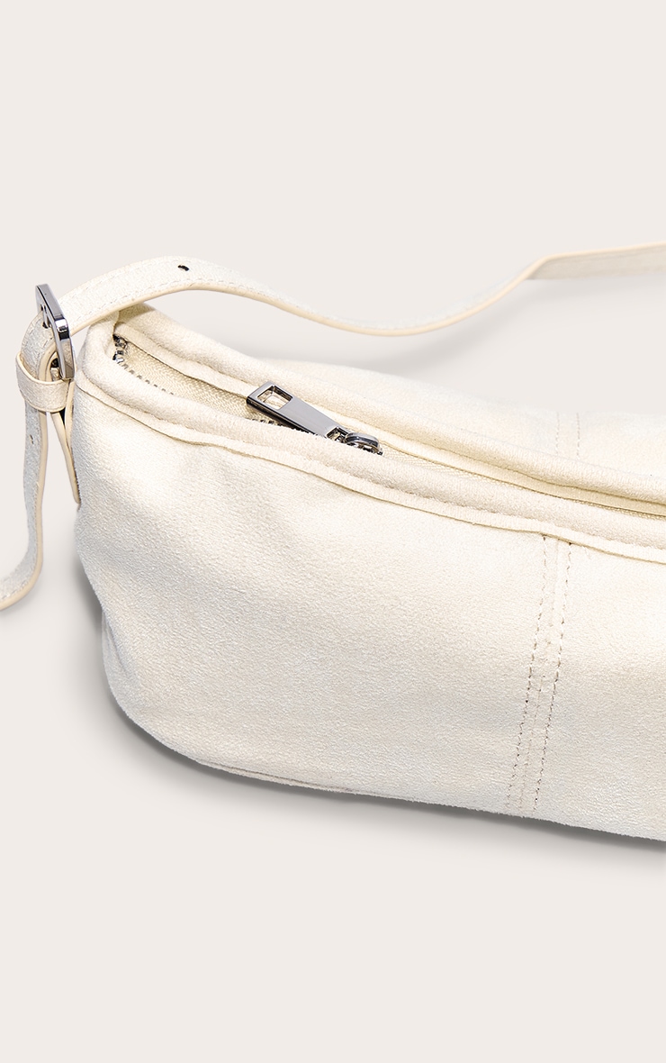 Butter Cream Suede Slim Buckle Strap Shoulder Bag image 4