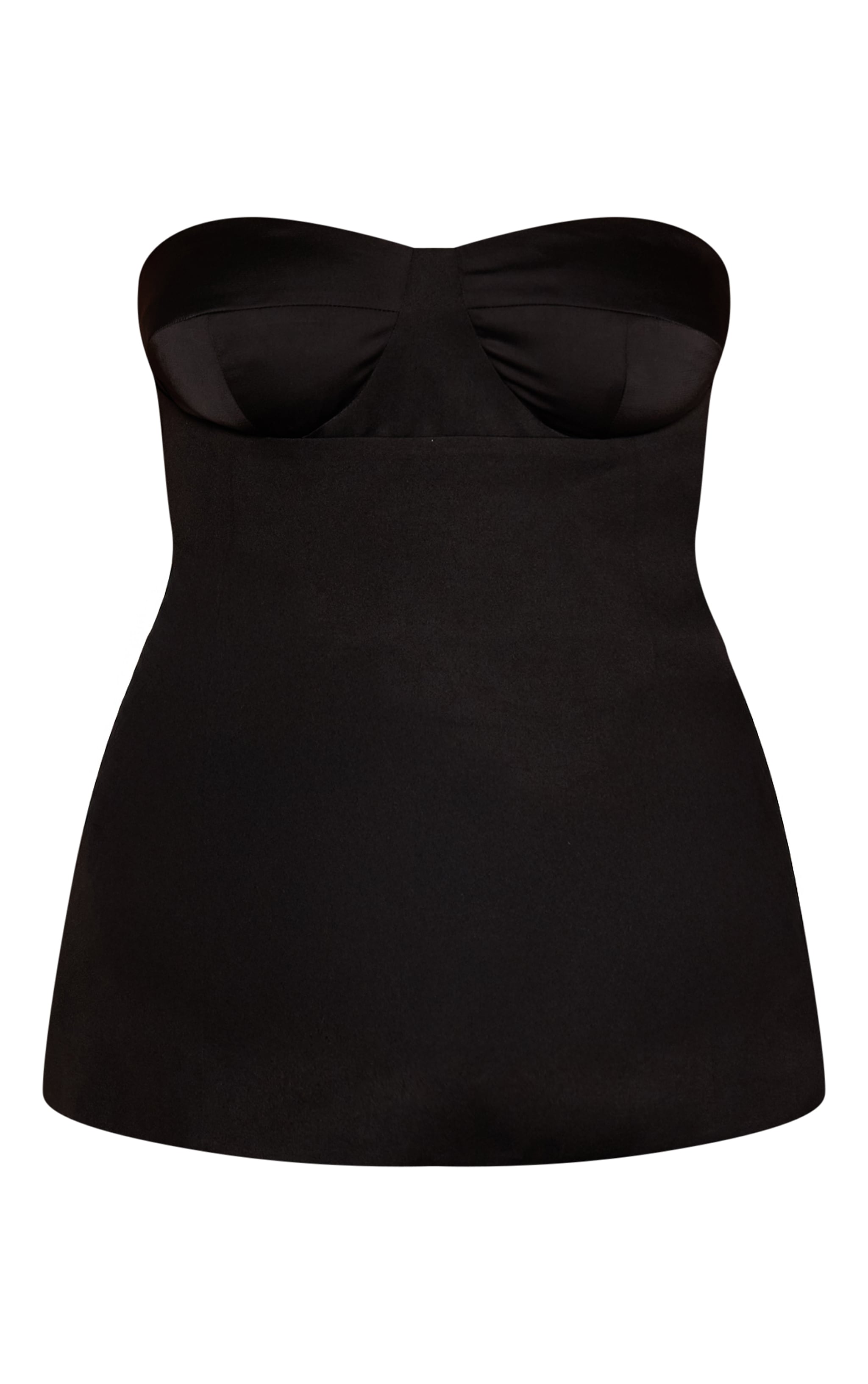 Plus Black Structured Woven Longline Corset  image 5