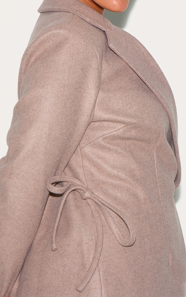 Plus Blazer cintré en effet laine gris champignon image 4
