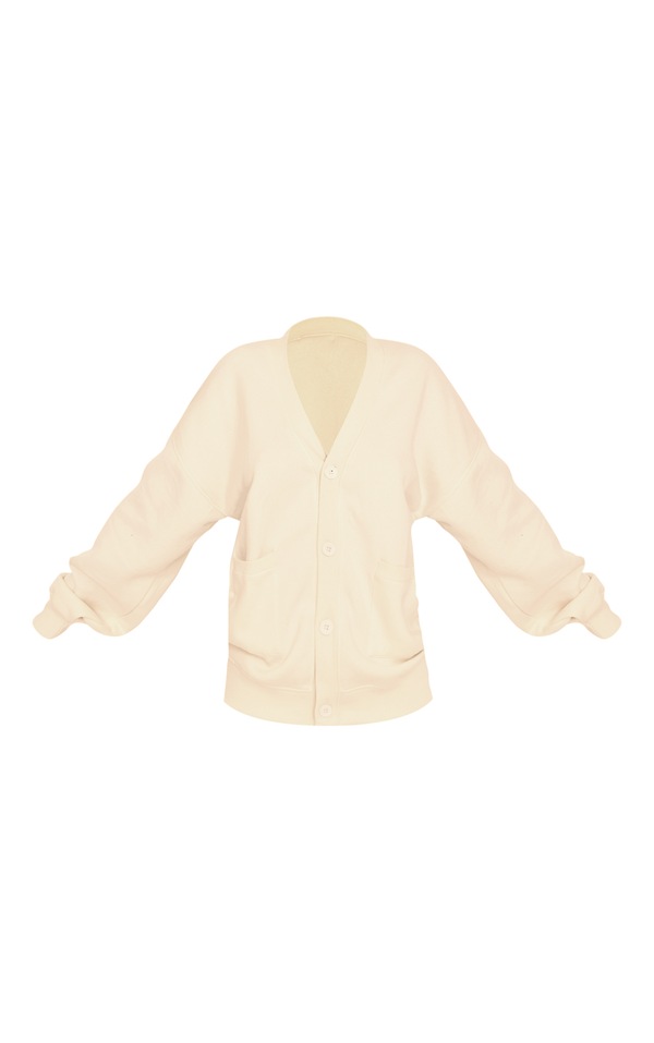 Orly - Back Button Knit Sweater with Front Pockets – Cream/Grey main image 1