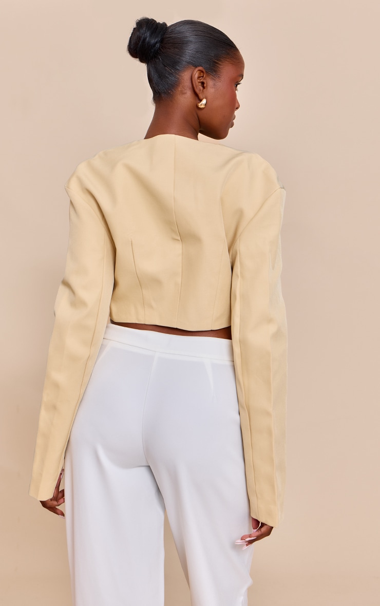 Butter Yellow Wrap Waist Tie Blazer image 2