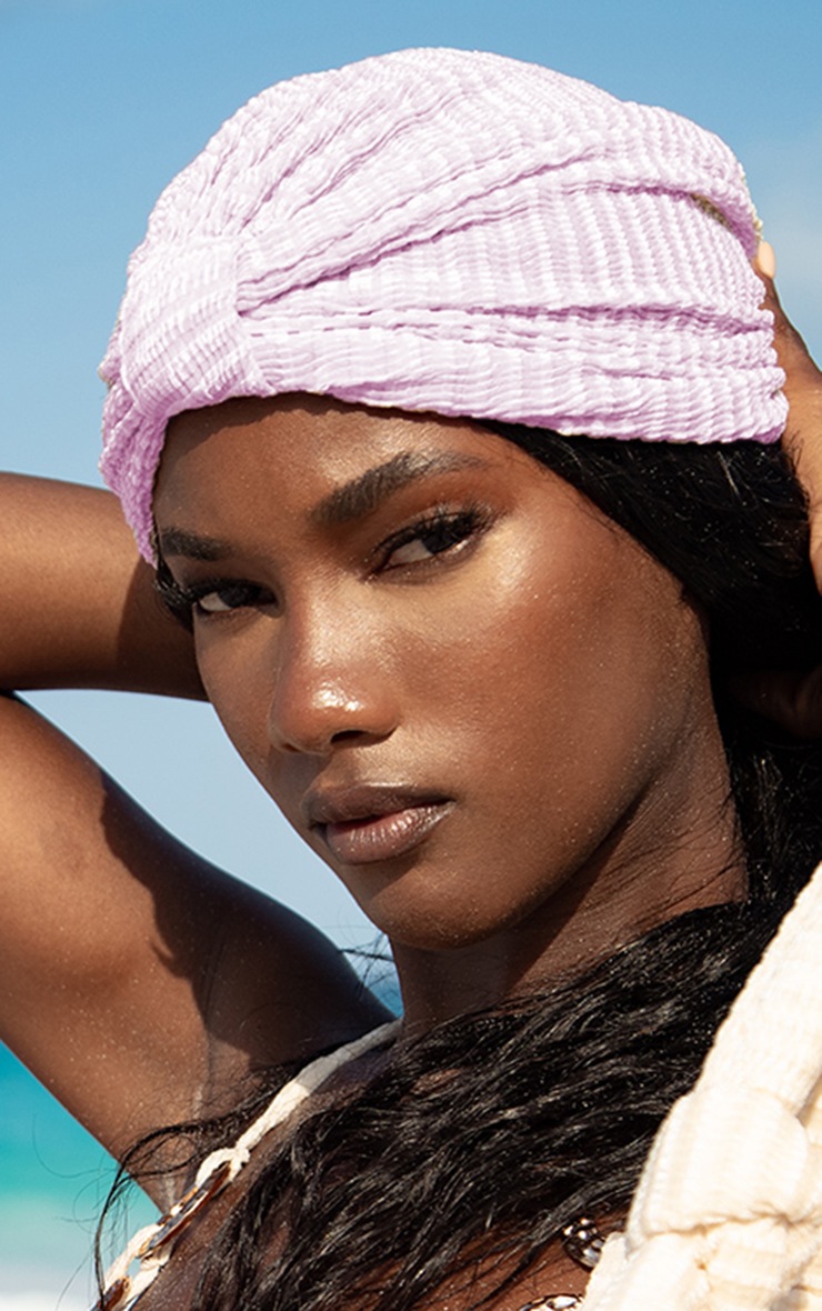 Turban côtelé rose